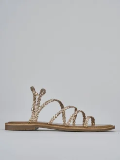 Sandali tacco 1cm pelle bronzo