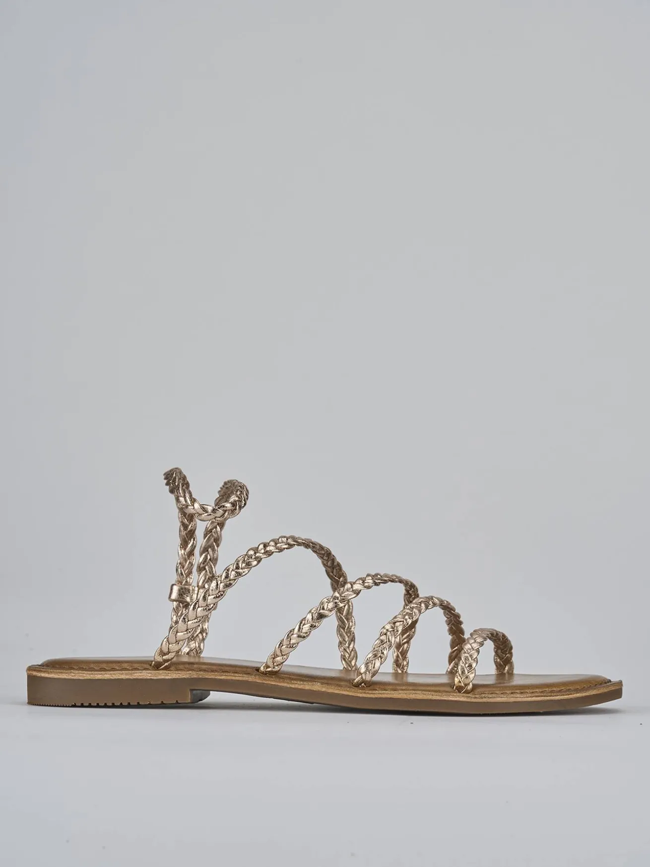 Sandali tacco 1cm pelle bronzo