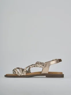 Sandali tacco 1cm pelle bronzo