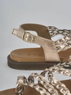 Sandali tacco 1cm pelle bronzo