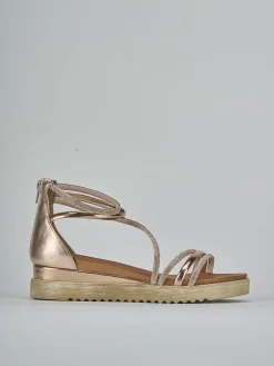 Sandali tacco 2cm pelle bronzo