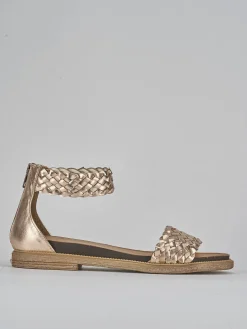 Sandali tacco 1cm pelle bronzo