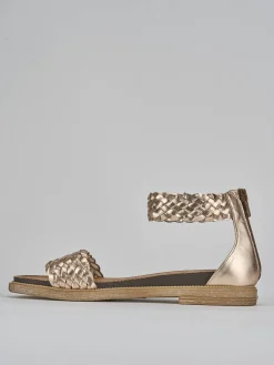 Sandali tacco 1cm pelle bronzo