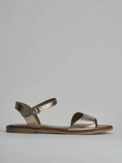Sandali tacco 1cm pelle bronzo
