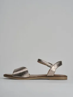 Sandali tacco 1cm pelle bronzo