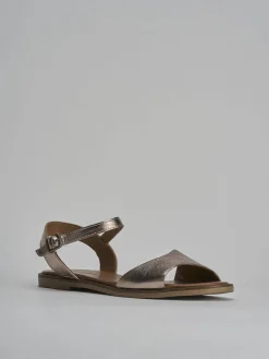 Sandali tacco 1cm pelle bronzo