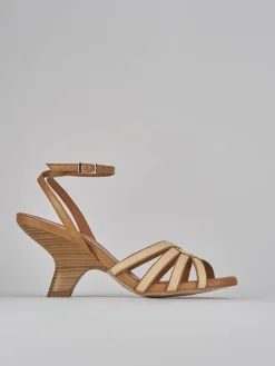 Sandali tacco 8cm pelle marrone