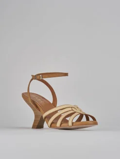 Sandali tacco 8cm pelle marrone