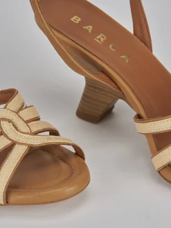 Sandali tacco 8cm pelle marrone