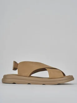 Sandali tacco 2cm pelle marrone