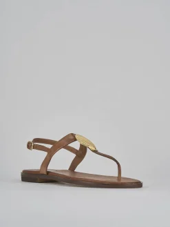 Sandali tacco 1cm pelle marrone