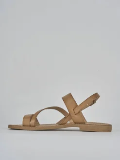 Sandali tacco 1cm pelle marrone