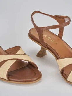 Sandali tacco 6cm pelle marrone