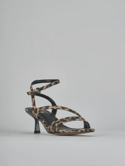 Sandali tacco 6cm pelle multicolor