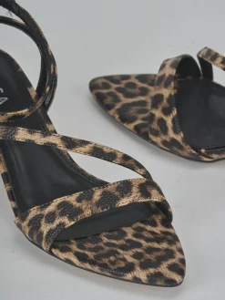 Sandali tacco 6cm pelle multicolor