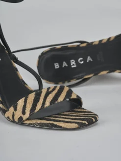 Sandali tacco 5cm pelle multicolor