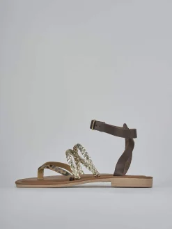 Sandali tacco 1cm pelle multicolor