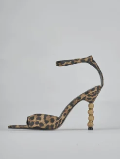 Sandali tacco 8cm pelle multicolor