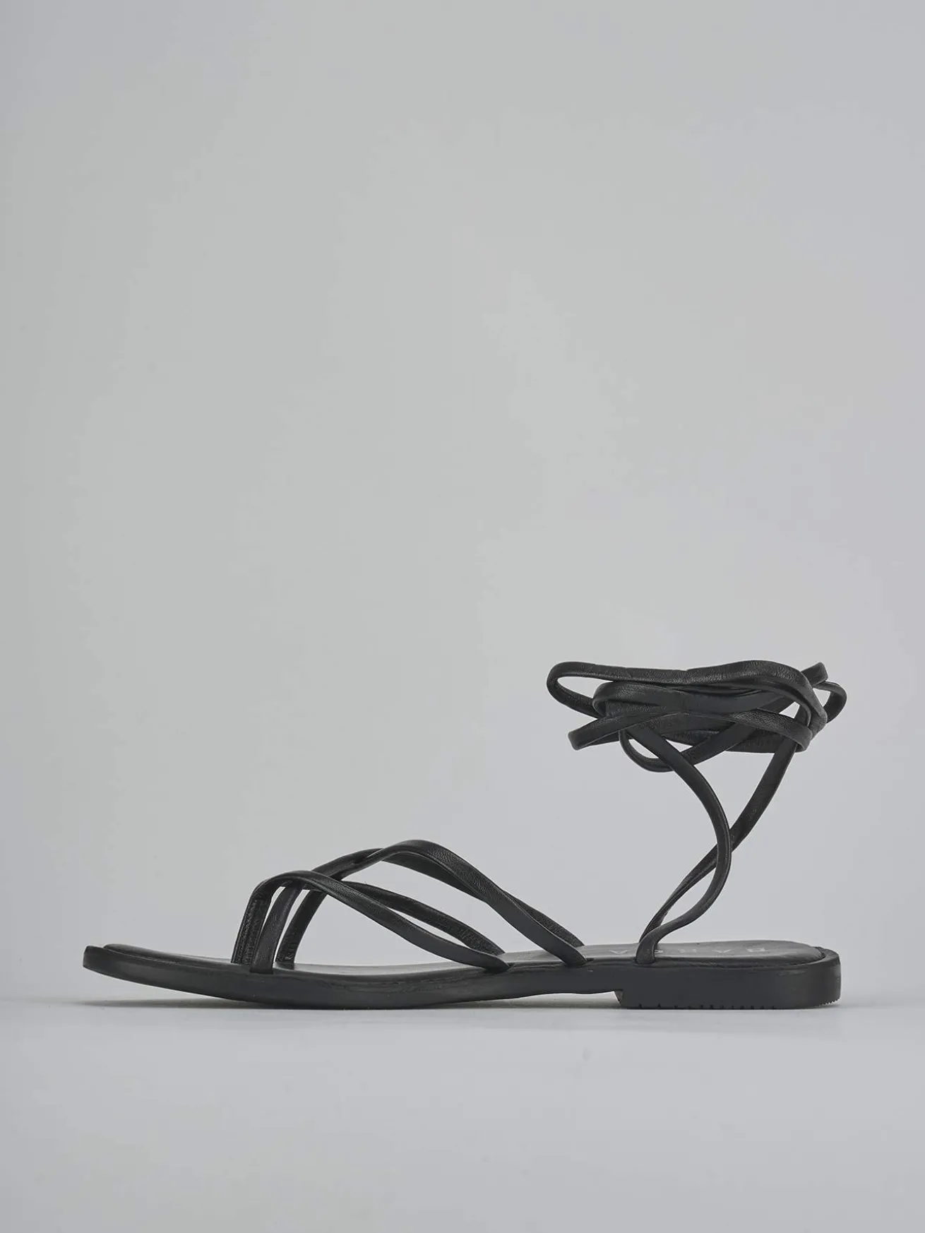 Sandali tacco 1cm pelle nero