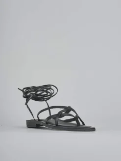 Sandali tacco 1cm pelle nero