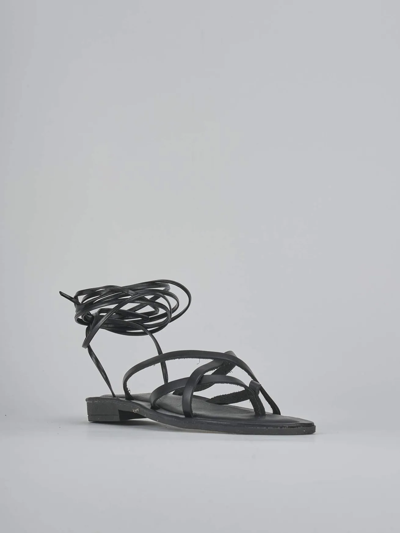 Sandali tacco 1cm pelle nero