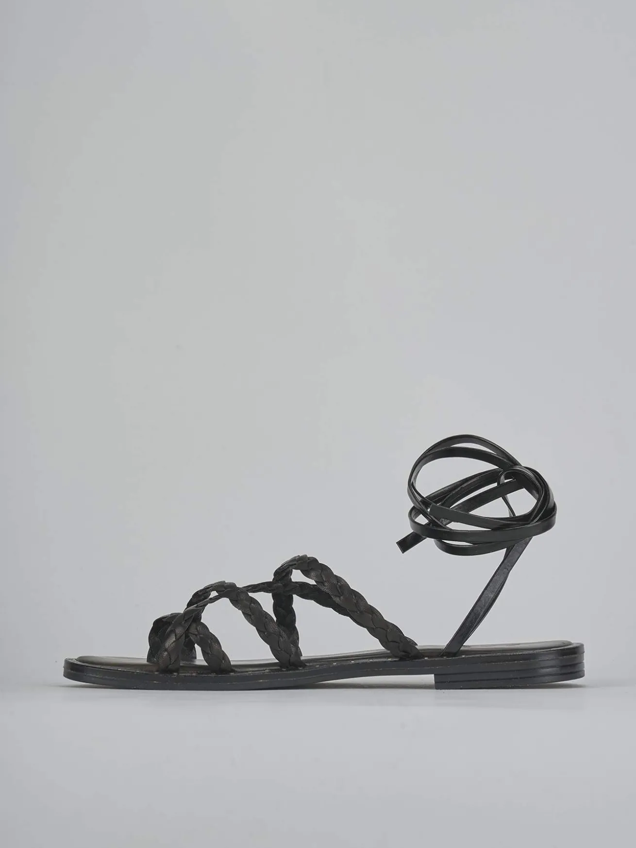 Sandali tacco 1cm pelle nero