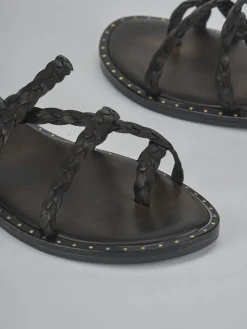 Sandali tacco 1cm pelle nero