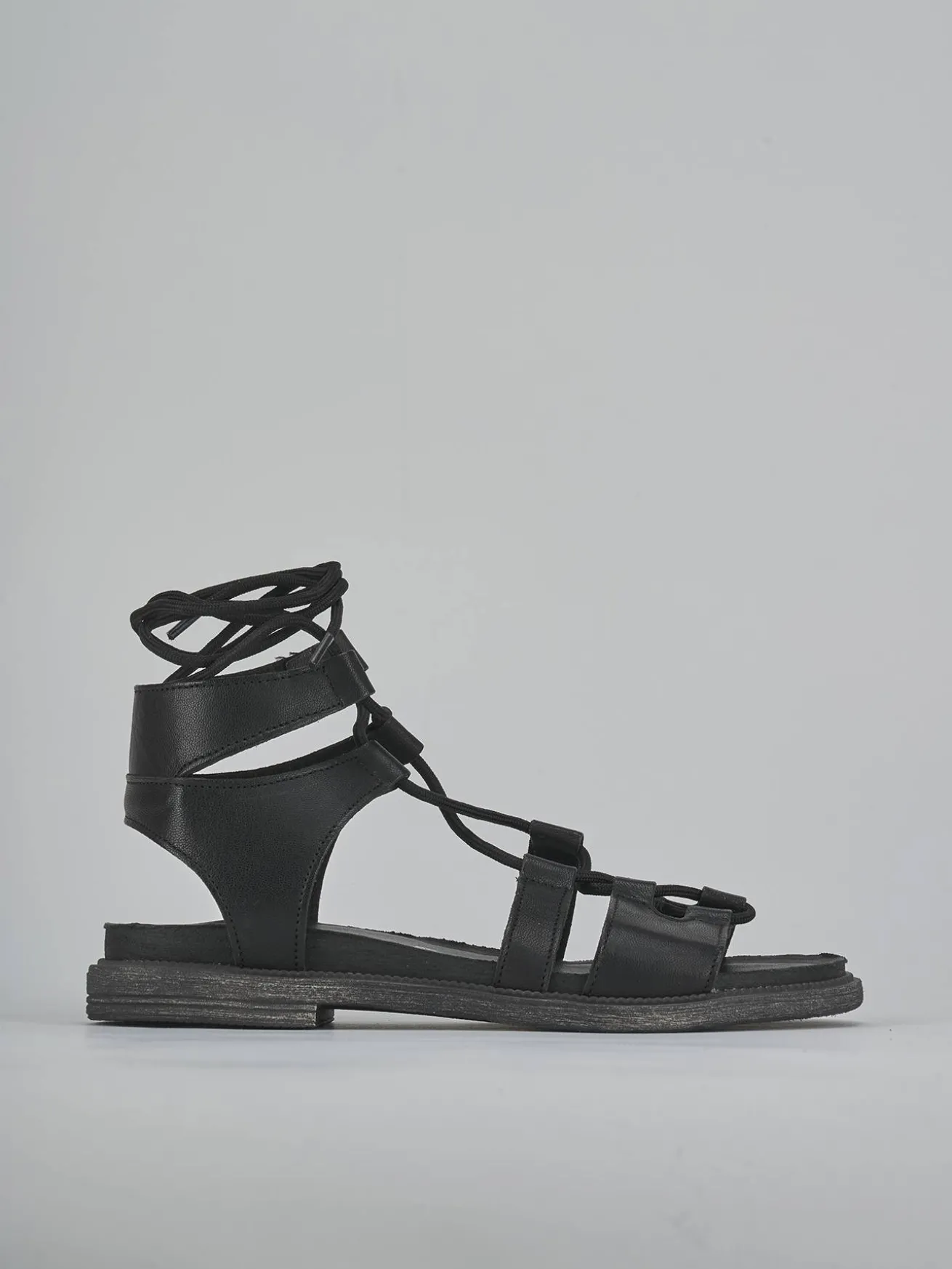 Sandali tacco 1cm pelle nero