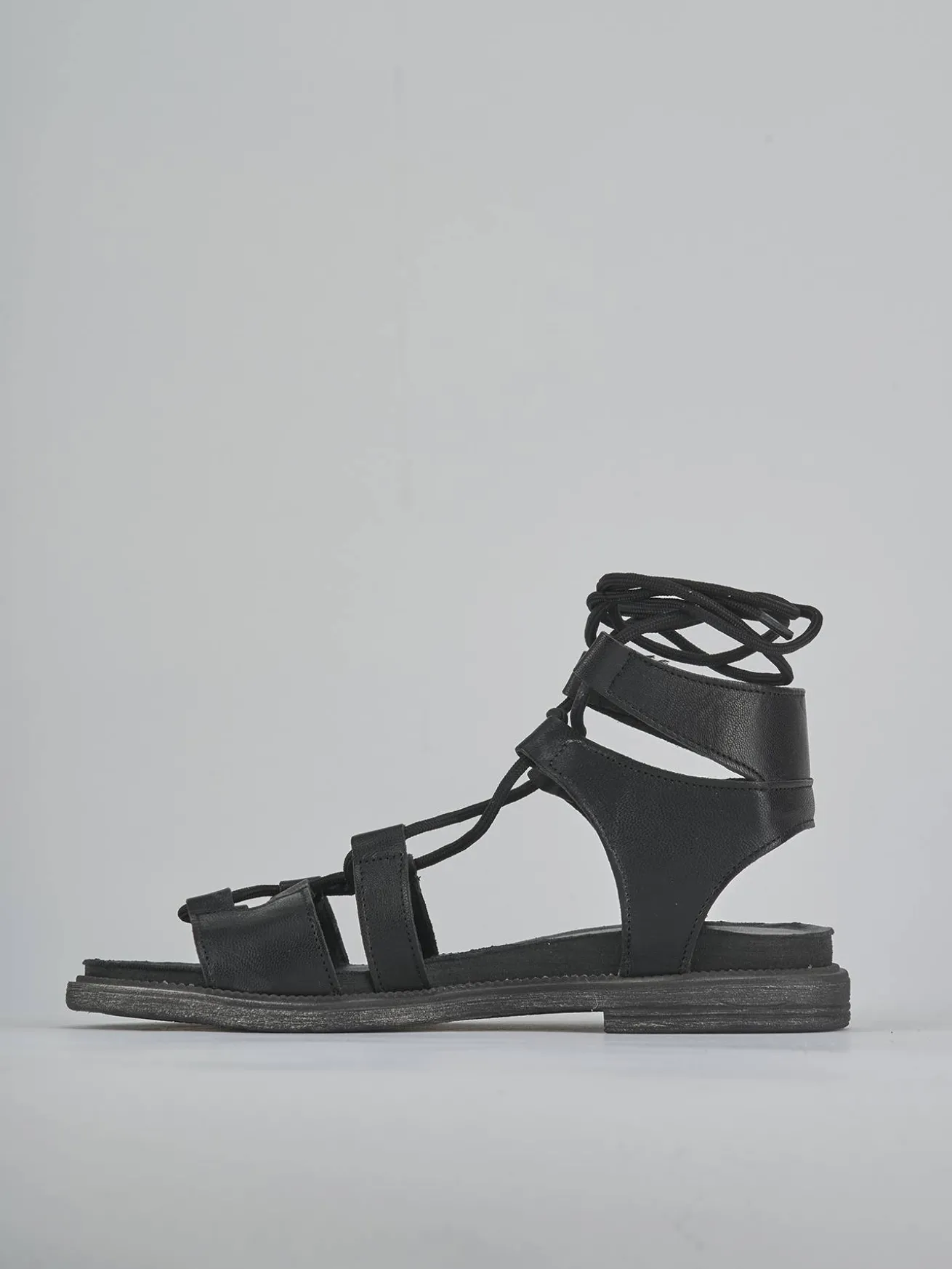 Sandali tacco 1cm pelle nero