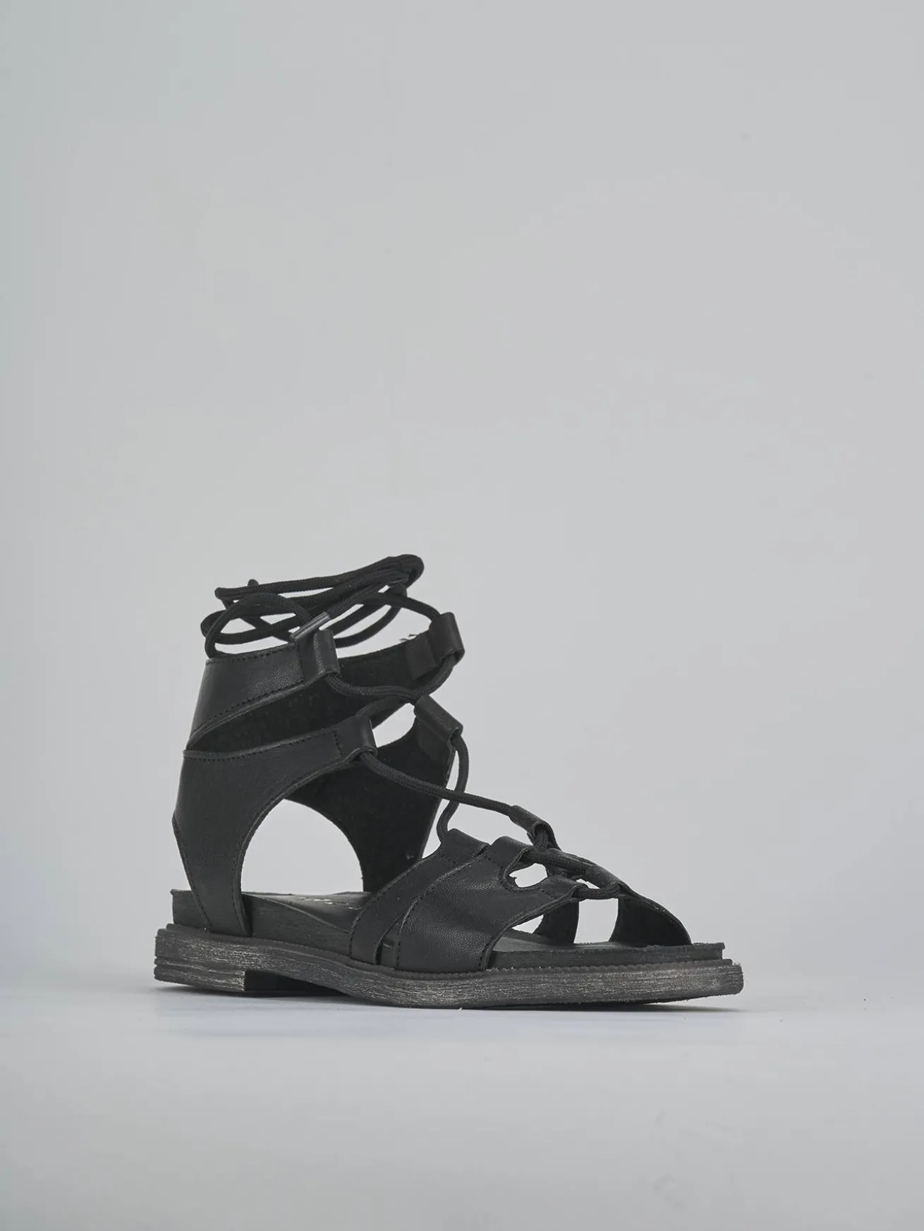 Sandali tacco 1cm pelle nero