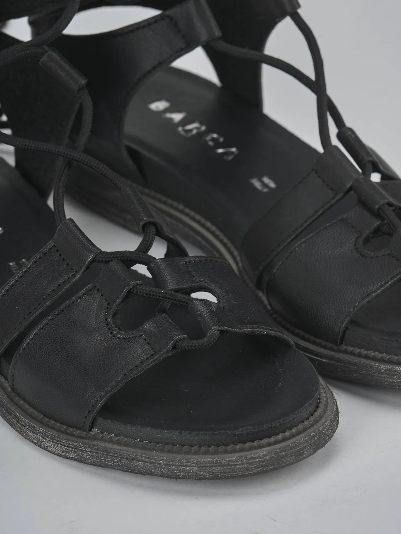 Sandali tacco 1cm pelle nero