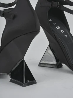 Sandali tacco 5cm pelle nero