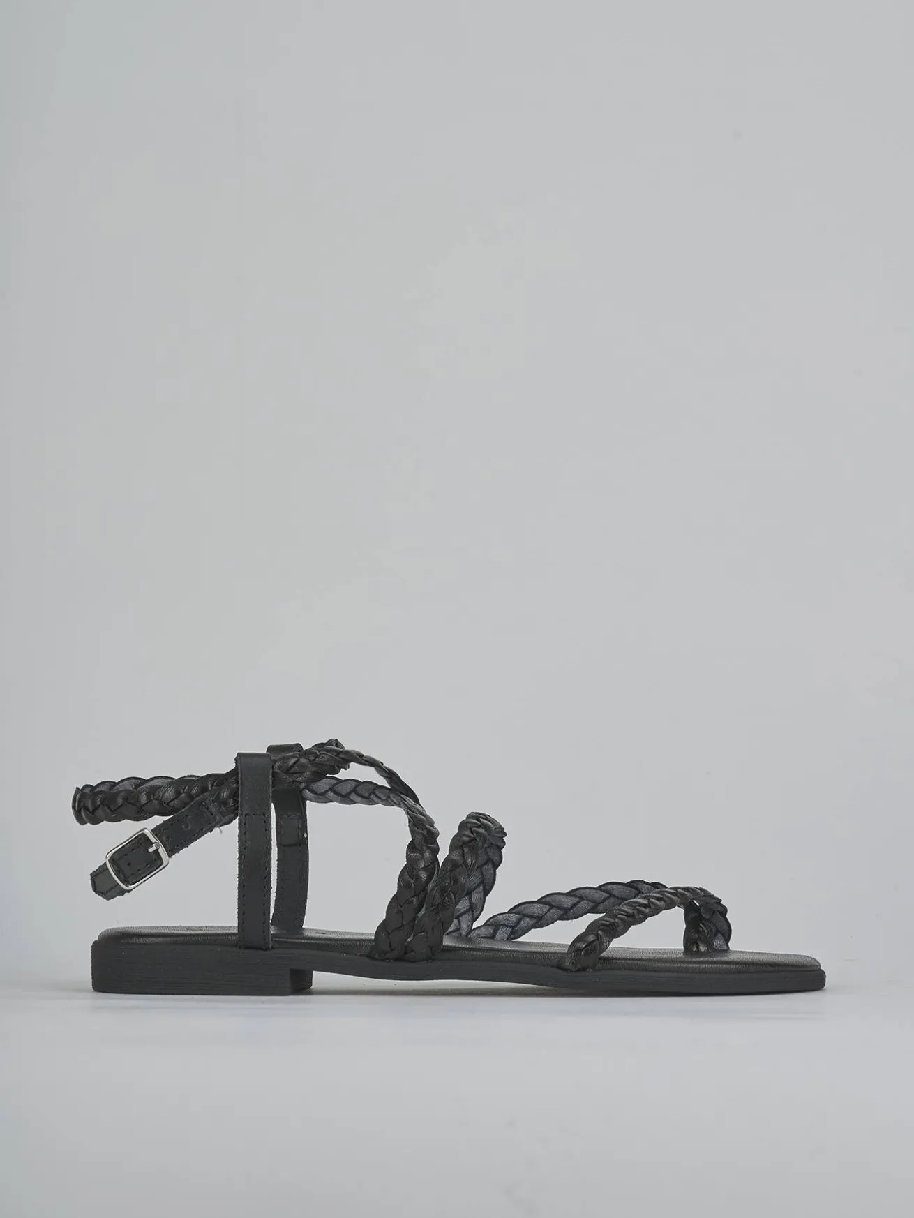 Sandali tacco 1cm pelle nero