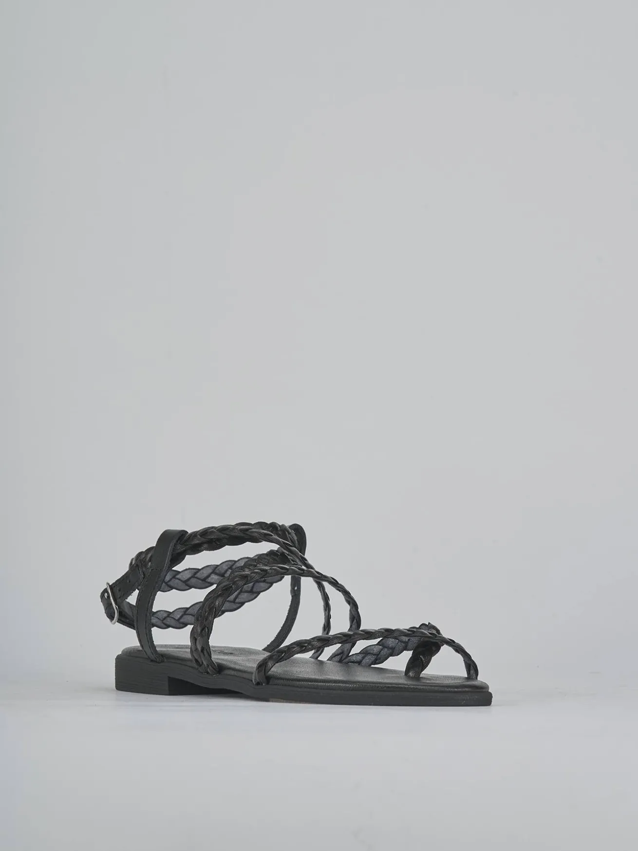 Sandali tacco 1cm pelle nero