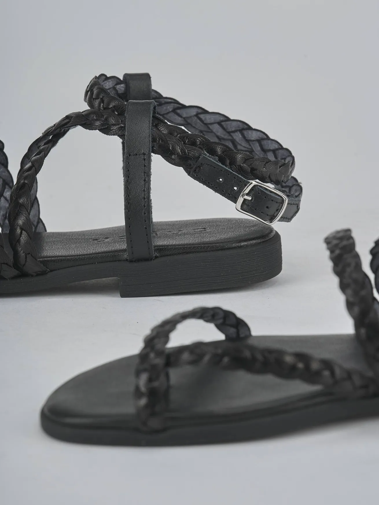 Sandali tacco 1cm pelle nero