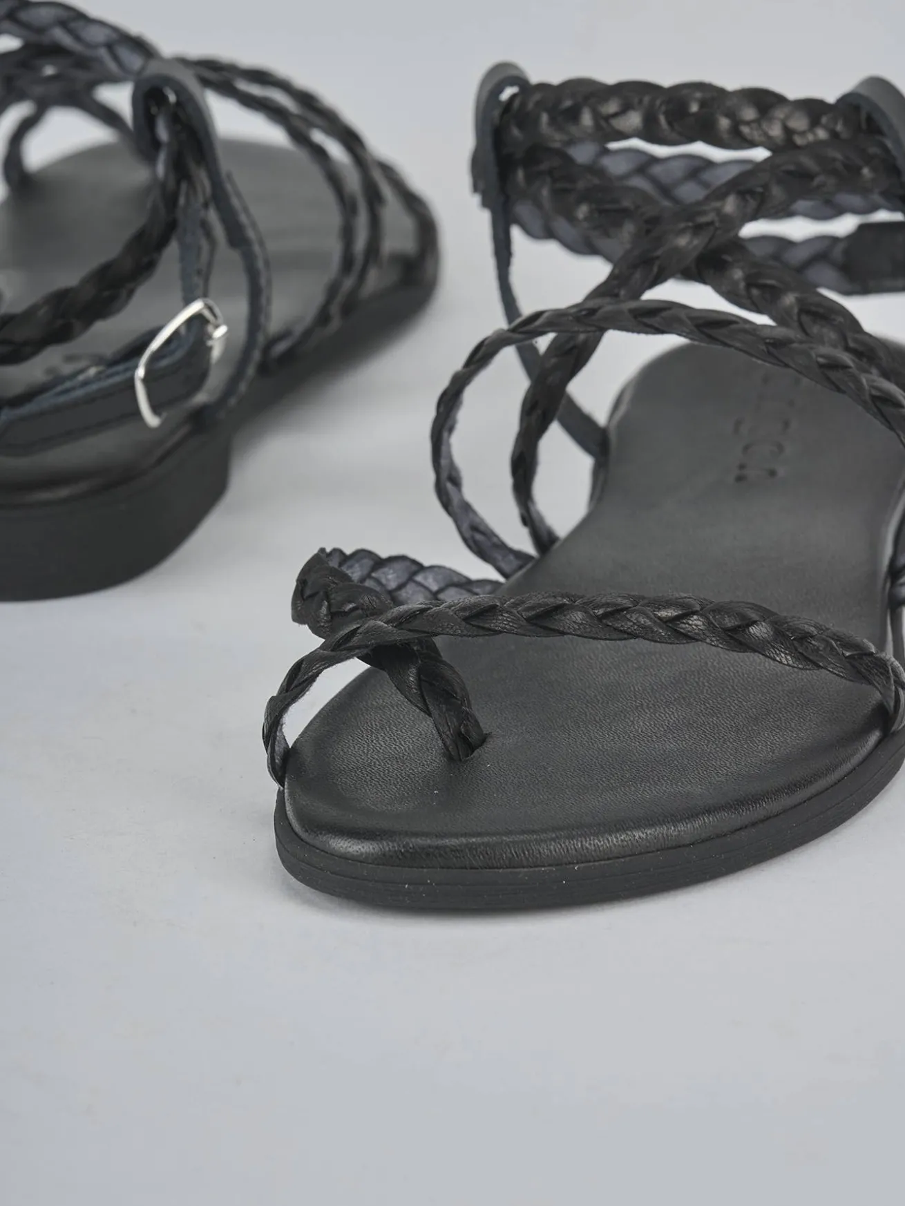 Sandali tacco 1cm pelle nero