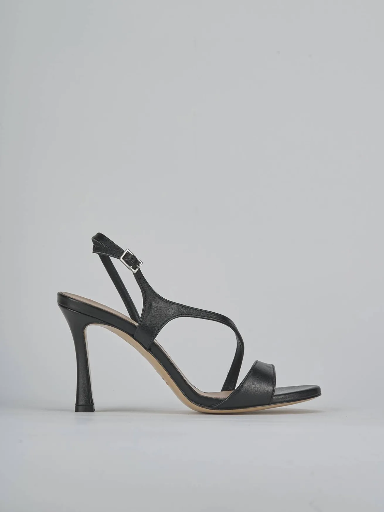 Sandali tacco 9cm pelle nero