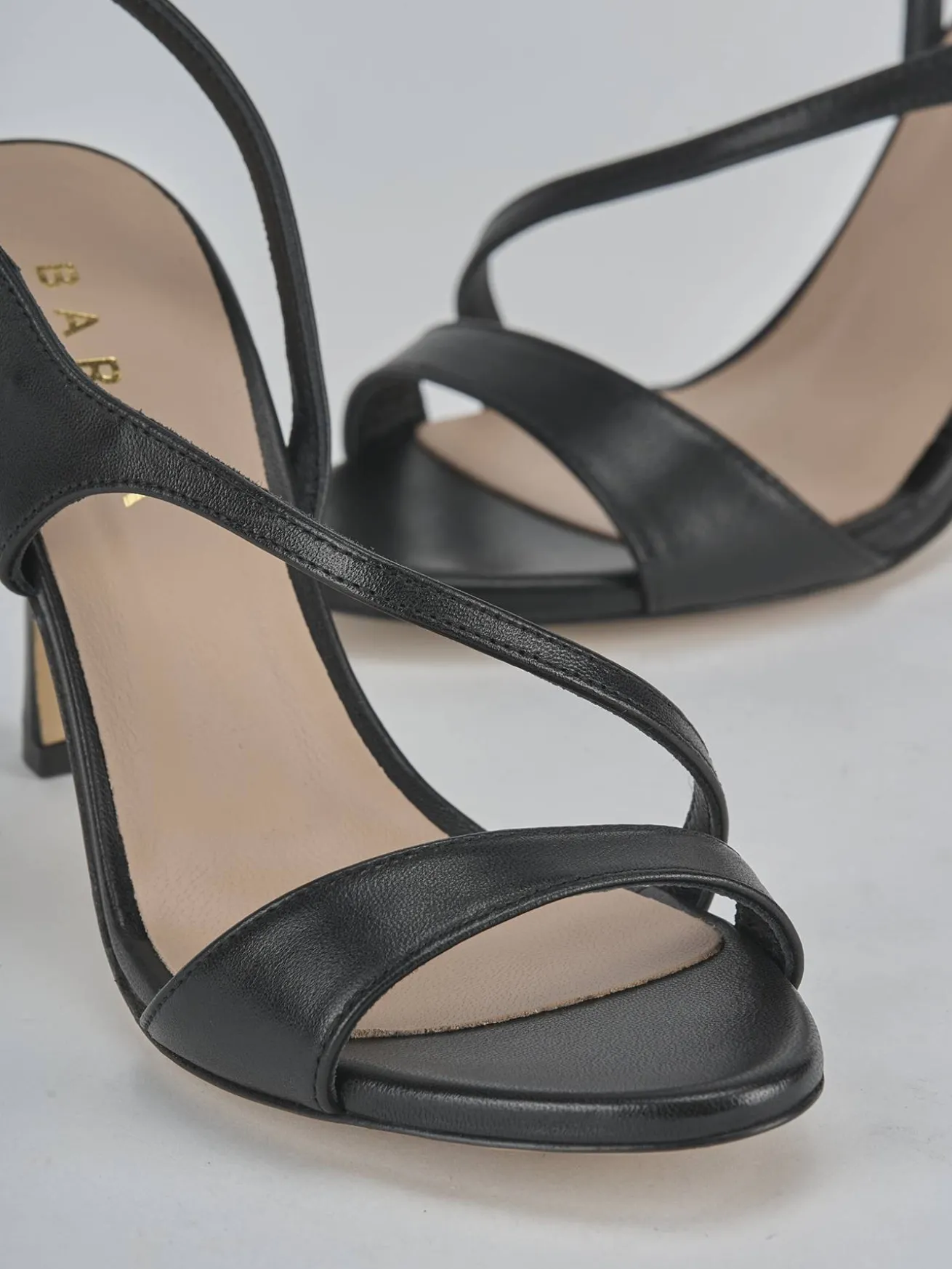 Sandali tacco 9cm pelle nero