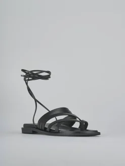 Sandali tacco 1cm pelle nero