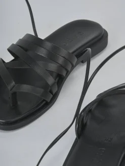 Sandali tacco 1cm pelle nero