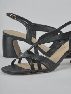 Sandali tacco 6cm pelle nero
