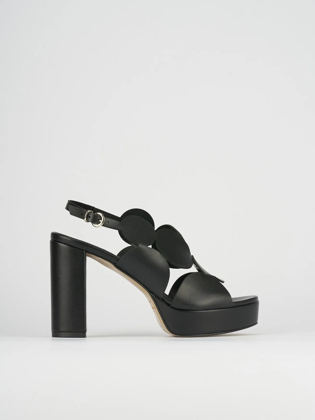 Sandali tacco 9cm pelle nero