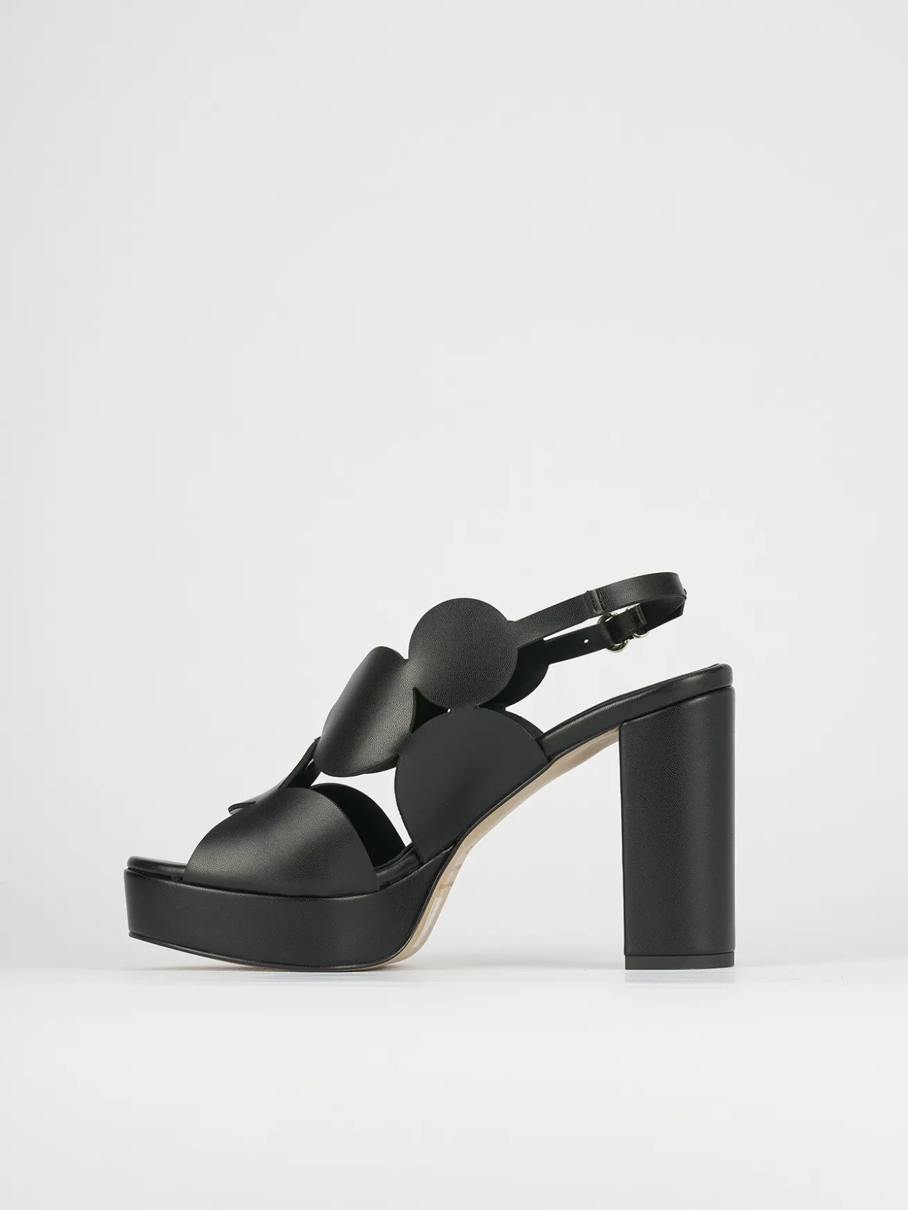 Sandali tacco 9cm pelle nero