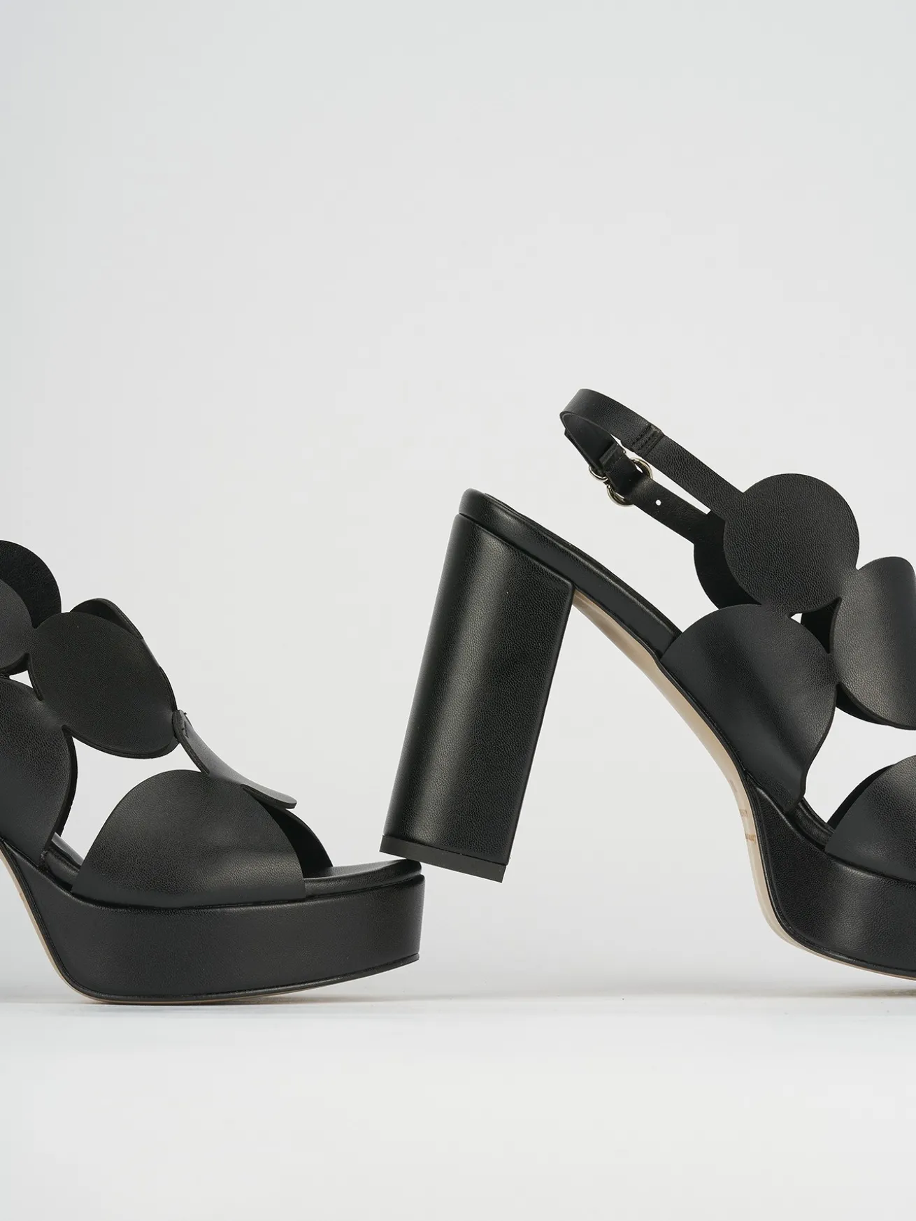 Sandali tacco 9cm pelle nero