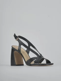 Sandali tacco 6cm pelle nero