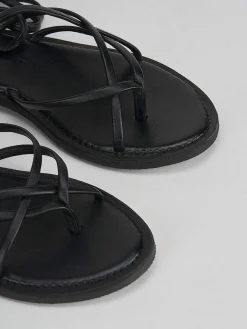 Sandali tacco 1cm pelle nero