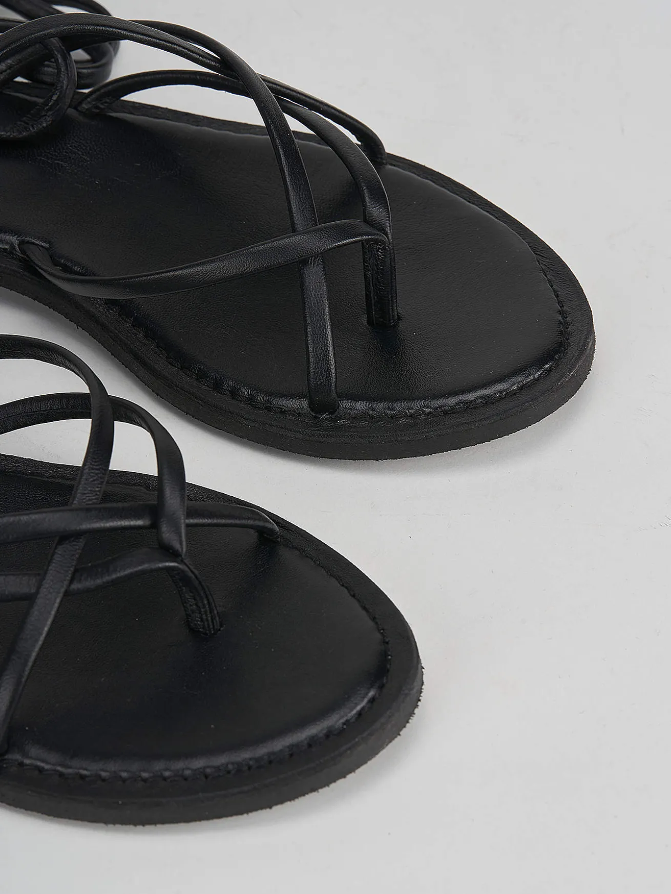 Sandali tacco 1cm pelle nero