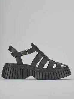 Sandali tacco 3cm pelle nero