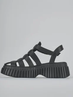 Sandali tacco 3cm pelle nero