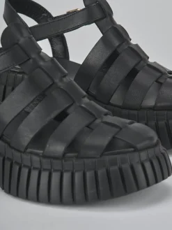 Sandali tacco 3cm pelle nero